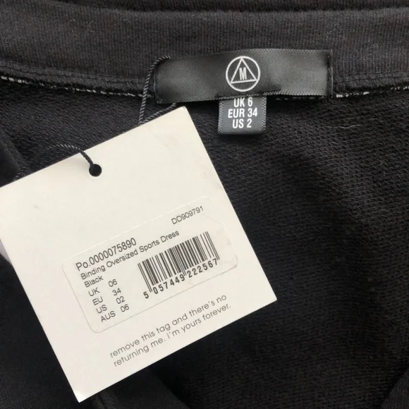 Missguided Binding Oversized Sports Dress Size 2 - Picture 5 of 8